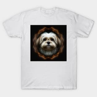 A Fractal Design of A Lhasa Apso T-Shirt